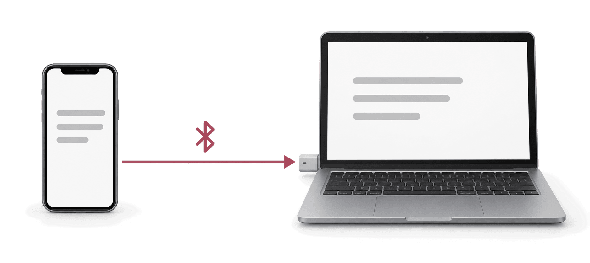 Transfer text from a device over Bluetooth to a Bluetooth receiver connected to an offline PC